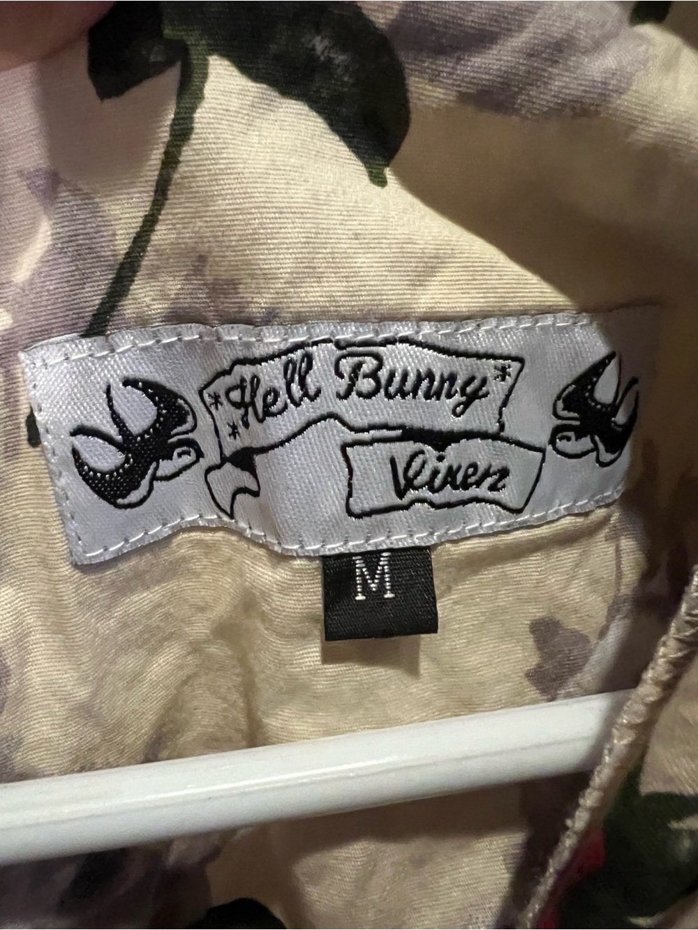 Hell Bunny Floral Dress in Cream and Black